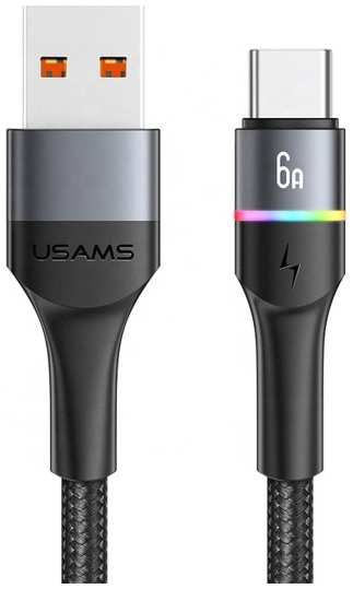 Кабель Usams US-SJ536 U76, USB-Type-C, 6A Fast Charging, 1,2m (УТ000029649) 9092296911