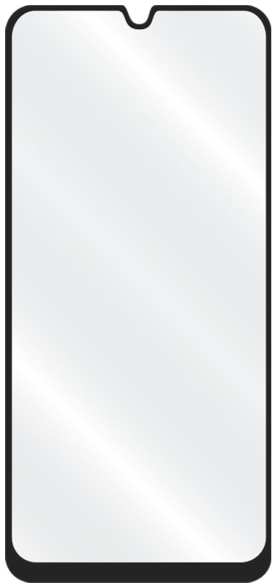 Защитное стекло с рамкой LUXCASE для Samsung Galaxy A12, прозрачное, 0,33 мм, черная рамка (78232)