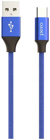 Кабель PERO DC-02 USB Type-C, 2А, 1 м, синий (PRDC-02TC1MBL)