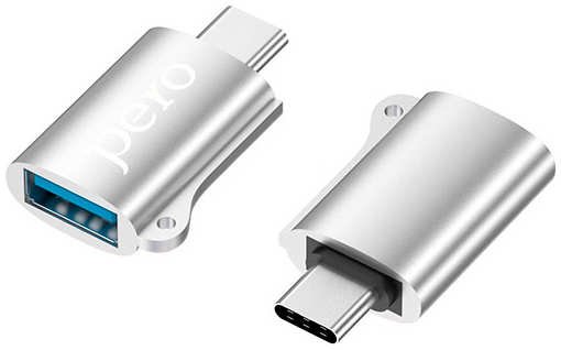 Адаптер Pero AD02 OTG USB Type-C/USB 2.0, серебристый (PRAD02TUSR) 9092729938