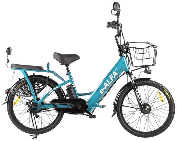 Электровелосипед GREEN-CITY e-Alfa New, матовый, синий/серый (022301-2401) 9092758078