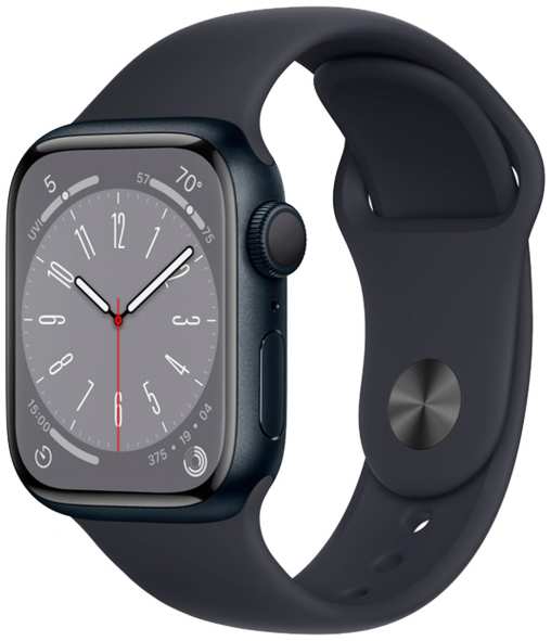 Смарт-часы Apple Watch Series 8 41mm Midnight Aluminum Case with Midnight Sport Band, размер Regular (MNP53) 9098006804