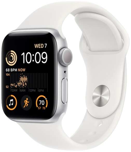 Смарт-часы Apple Watch SE 2022 44mm Silver Aluminum Case with Sport Band, размер Regular (MNK23)