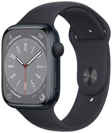 Смарт-часы Apple Watch Series 8 45mm Midnight Aluminum Case with Midnight Sport Band, размер S/M (MNP13/MNP83)