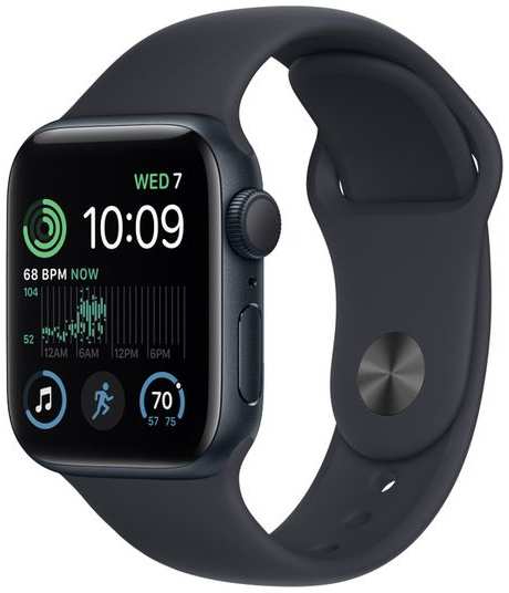 Смарт-часы Apple Watch SE 2022 40mm Midnight Aluminum Case with Midnight Sport Band, размер S/M (MNT73)