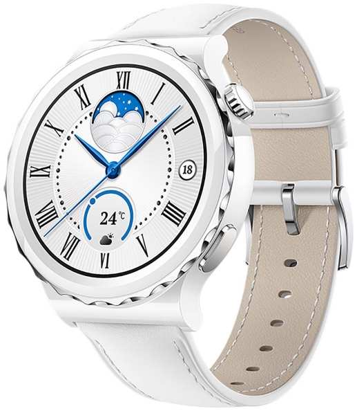 Смарт-часы HUAWEI Watch GT 3 Pro Silver Bezel Leather (FRG-B19)