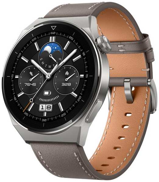 Смарт-часы HUAWEI Watch GT 3 Pro Light Titanium/ Leather (OND-B19)