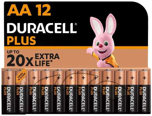 Батарейки Duracell Plus, АА, 12 шт (LR6-12BL PLUS) 9098025560