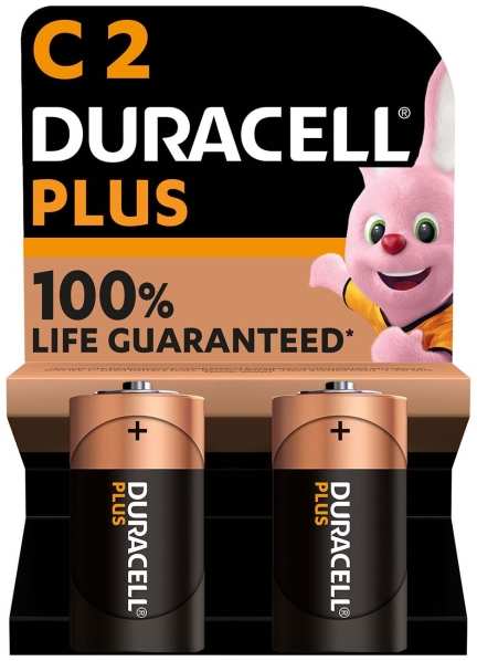 Батарейки Duracell Plus, C, 2 шт (LR14-2BL PLUS) 9098025574
