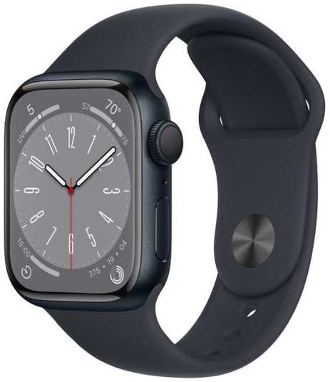 Восстановленные смарт-часы Apple Watch Series 8 41mm Midnight Aluminum Case with Midnight Sport Band, размер S/M, отличный 9098030743