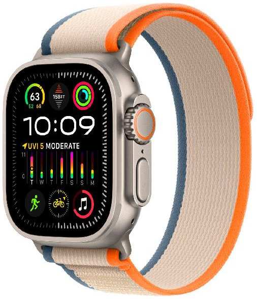 Смарт-часы Apple Watch Ultra 2 49mm Titanium Case with Orange/Beige Trail Loop, размер S/M 9098034100