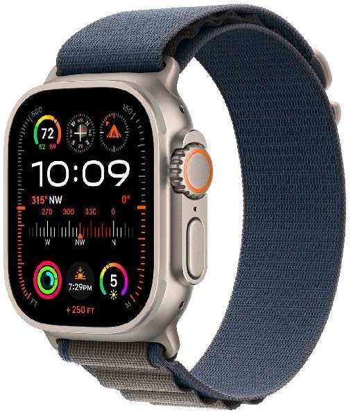 Смарт-часы Apple Watch Ultra 2 49mm Titanium Case with Blue Alpine Loop, размер M (MREP3) 9098034110