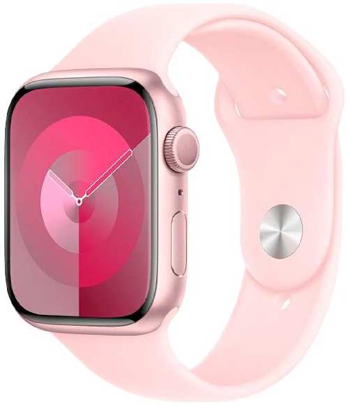 Смарт-часы Apple Watch Series 9 45mm Pink Aluminum Case with Light Pink Sport Band, размер M/L (MR9H3) 9098034172