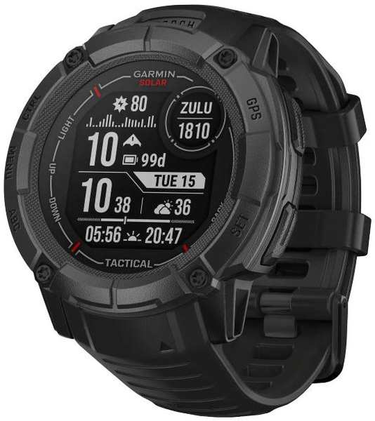 Смарт-часы Garmin Instinct 2X Solar Tactical Edition, 50 мм, черные (010-02805-03) 9098051022