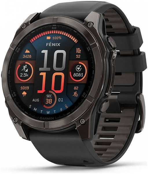 Смарт-часы Garmin Fenix 8 AMOLED Sapphire 51mm Dark Grey/Black 9098053007