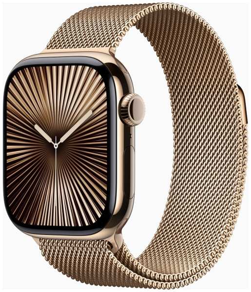 Смарт-часы Apple Watch Series 10 42mm Gold Titanium Case with Gold Milanese Loop, размер Regular 9098053644