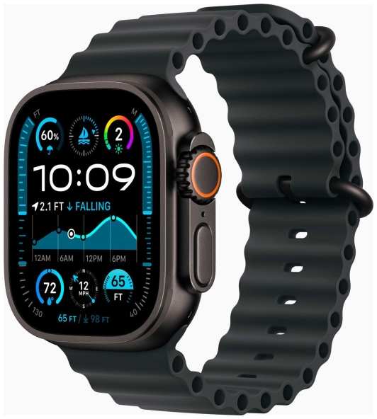 Смарт-часы Apple Watch Ultra 2 49mm Black Titanium Case with Black Ocean Band, размер Medium 9098053660