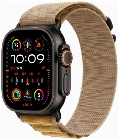 Смарт-часы Apple Watch Ultra 2 49mm Black Titanium Case with Tan Alpine Loop, размер Large 9098053666