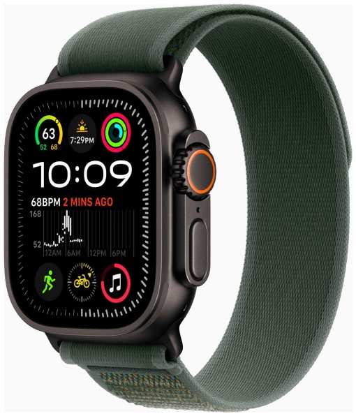 Смарт-часы Apple Watch Ultra 2 49mm Black Titanium Case with Green Trail Loop, размер M/L 9098053687