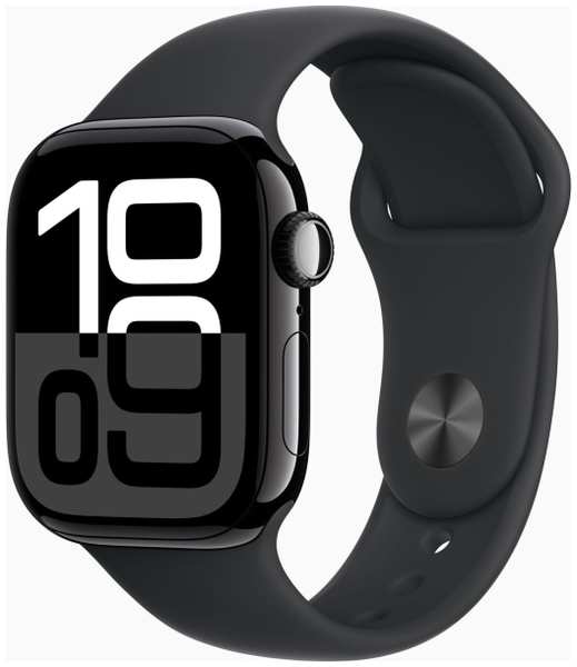 Смарт-часы Apple Watch Series 10 42mm Jet Black Aluminum Case with Black Sport Band, размер M/L 9098053800