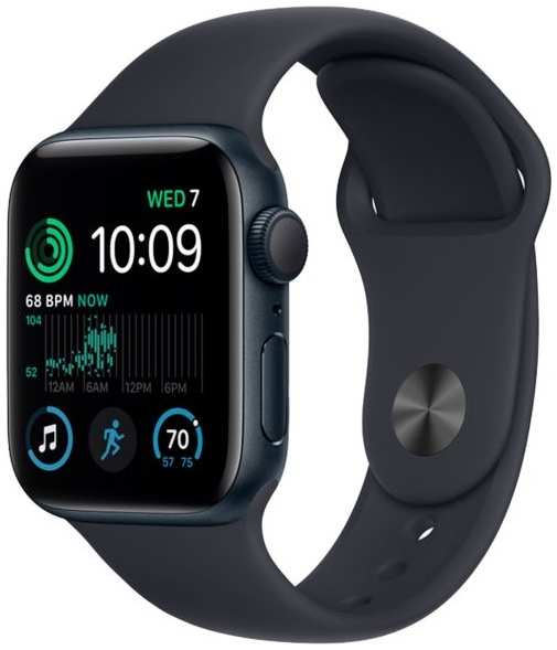 Восстановленные смарт-часы Apple Watch SE 2022 44mm Midnight Aluminum Case with Midnight Sport Band, размер Regular (MNK03), как новый 9098059607