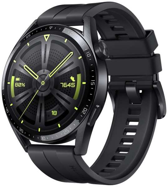 Смарт-часы HUAWEI Watch GT 3 Black Stainless Steel/Black Fluoroelastomer (JPT-B29) 9098075034
