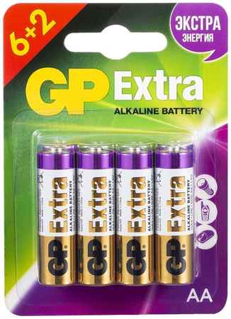 Батарейки GP AA (LR6), 8 шт (GP15AX6/2-2CR8) 9098082639