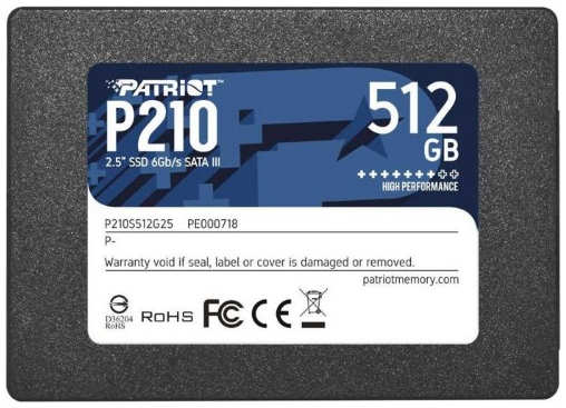 SSD накопитель Patriot Memory P210 512GB (P210S512G25) 9098103771