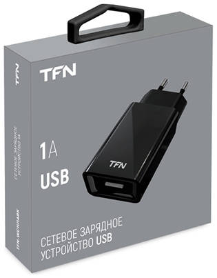 Сетевое зарядное устройство TFN USB 1A Black (TFN-WC1U1ABK) 9098123732