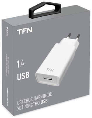 Сетевое зарядное устройство TFN USB 1A White (TFN-WC1U1AWH) 9098123737