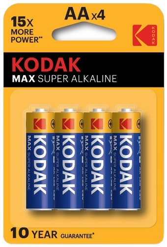 Батарейки Kodak Max Super Alkaline AA (LR6), 4 шт (30952867)