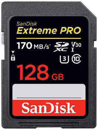 Карта памяти SanDisk Extreme Pro SDHC 128GB UHS-I U3 V30 (SDSDXXY-128G-GN4IN)