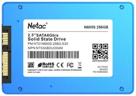 SSD накопитель NETAC N600S 256GB (NT01N600S-256G-S3X) 9098154466