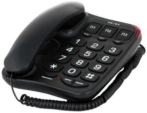 Телефон проводной teXet TX-214 Black 9098278277