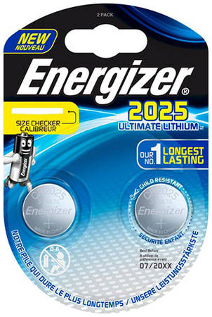Батарейки Energizer Ultimate Lithium CR2025 BP2, 2 шт 9098623364