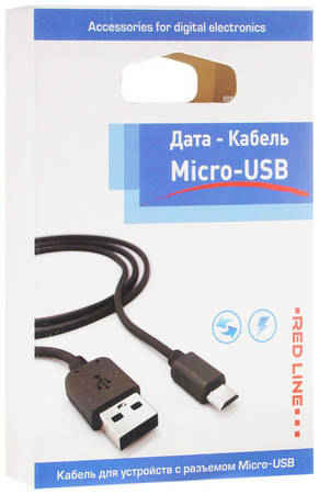 Кабель RED-LINE USB-micro USB, черный (УТ000002814) 9098702442