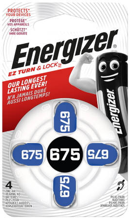 Батарейки для слухового аппарата Energizer Zinc Air 675 DP-4, 4 шт 9098710201