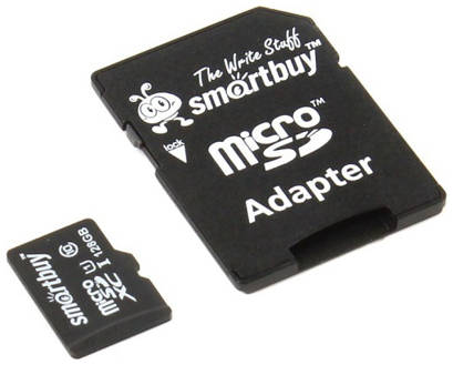 Карта памяти Smartbuy microSDXC 128Gb Class 10 UHS-1 с адаптером SD (SB128GBSDCL10-01) 9098728956