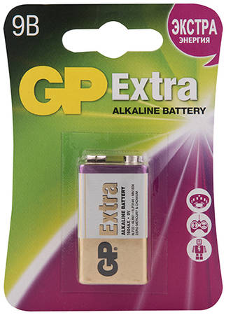 Батарейка GP Extra Alkaline, крона, 9V, 1 шт (1604AXNEW-5CR1) 9098731252
