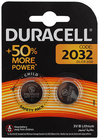 Батарейки Duracell литиевые CR2032-2BL, 2 шт 9098736519