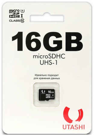 Карта памяти Utashi microSDHC 16GB Сlacc 10 UHS-I (UT16GBSDCL10-00)