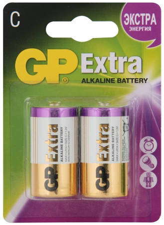 Батарейки GP Extra Alkaline C (LR14), 2 шт (14AXNEW-2CR2)