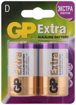 Батарейки GP Extra Alkaline D (LR20), 2 шт (13AXNEW-2CR2) 9098739282