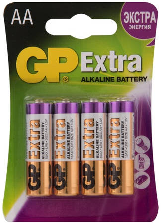 Батарейки GP Extra Alkaline AA (LR6), 4 шт (15AXNEW-2CR4) 9098739581