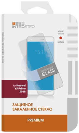 Защитное стекло с рамкой 2.5D InterStep для Huawei Y5 Prime 2018, белая рамка (ISTGHUAY5P8FW000B202)