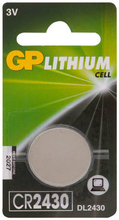 Батарейка GP литиевая, CR2430, 1 шт. (CR2430-CR1) 9098800380