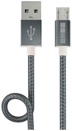 Кабель InterStep USB 2.0 - microUSB 2.0 Nylon, 1 м, Space Gray