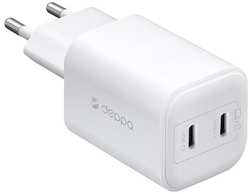 Сетевое зарядное устройство Deppa 2хUSB-C PD 3.0, 45W GaN (11462)