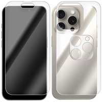 Комплект защитных стекол Krutoff для iPhone 15 Pro, экран/задняя панель/камера (480440)