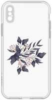 Чехол Krutoff Clear Case ″Розовые бутоны″ для iPhone X (411303)